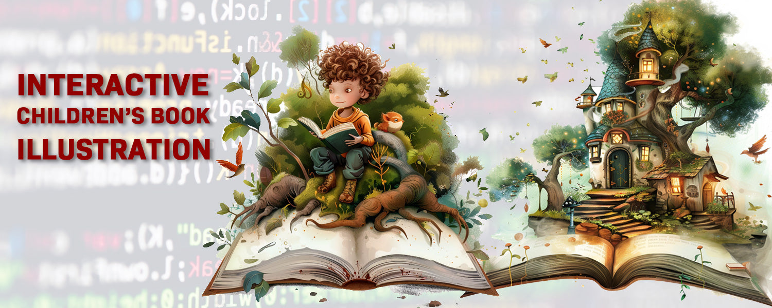 Interactive Digital Children's Books Illustration